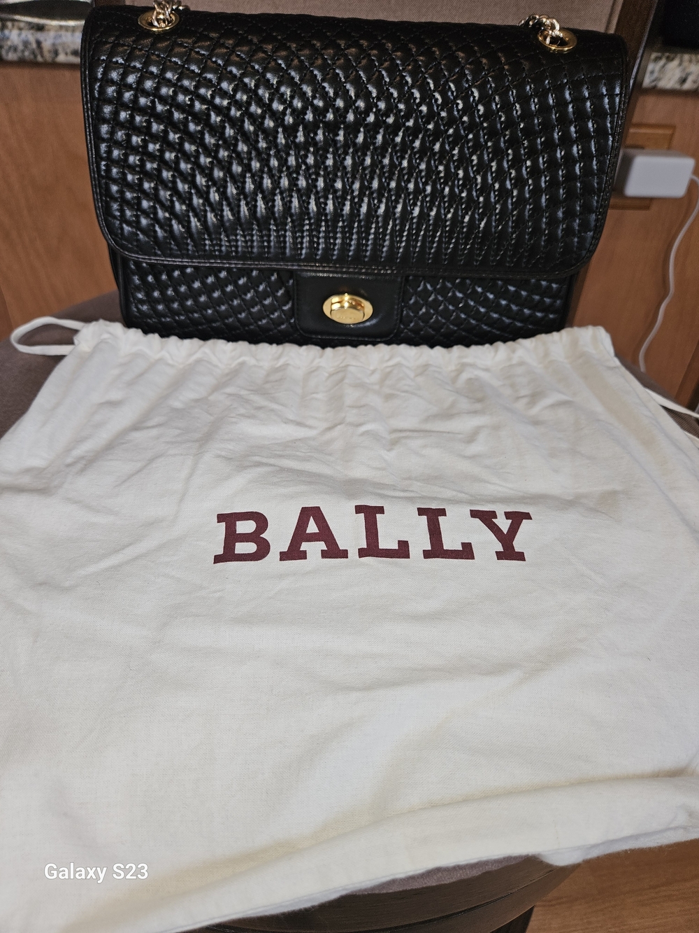 Vintage Bally Quilted Leather Flap Bag Chocolate Brown Gold Hardware